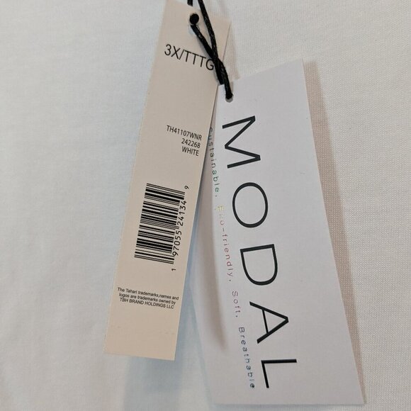 T Tahari Top Size 3X White Crochet Scalloped Lace Short Flutter Sleeves NWT Airy - Picture 5 of 14